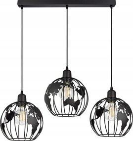 Függő lámpa Csillár Globus Fekete Fehér Szürke