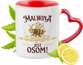 Malvina Piros Bögre Szív Alakú Füllel Ajándék