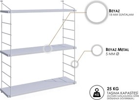 Armoni fali polc, magasfényű fehér, 72 cm – TR775DCM1685
