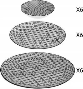 Bohemia étkészlet 18 részes Geometrikus Mintás