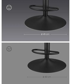 2 db állítható magasságú bárszék szett, 44 x 48 x (90–112) cm, fekete színű