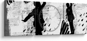 Kép - Street art - zűrzavar (órával) (90x30 cm)