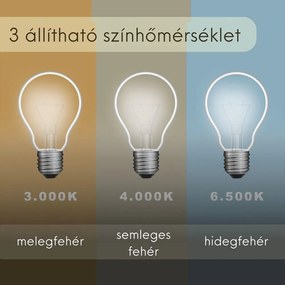 Kerek tükör LED világítással Ø60cm | Páramentesítő funkció | Beépített óra | Fényerő és színhőmérséklet szabályozás | Welland Type-1