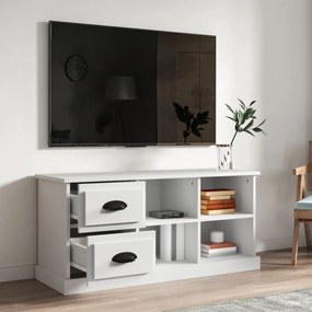 fehér szerelt fa TV-szekrény 102 x 35,5 x 47,5 cm