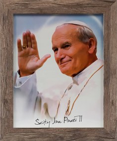 Vászonkép 30x25 Szent II. János Pál Pápa Tölgyfa Keret