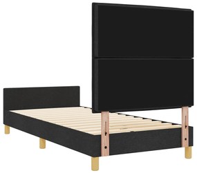Fekete ágykeret 100x200 cm szövetből
