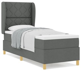 Boxspring Ágy Matracokkal Sötét Szürke 80x200 cm Szövet