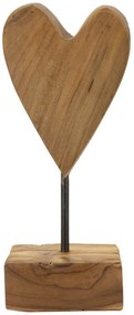 Szívszobor teak 10x10x25cm