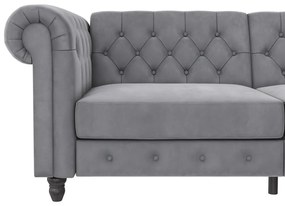 Világosszürke bársony kanapé 236 cm Felix – Støraa