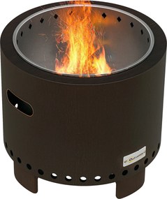 Outsunny Tűz Tál, Füstmentes Asztali Tűz, Ø45 cm-es Tűzhely Fogantyúval, Poker, Tűz Kosárkerthez, Kempinghez, Teraszhoz, Fém, Fekete | Aosom