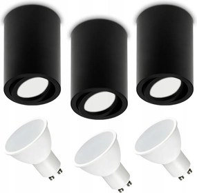 Falra szerelhető halogén lámpatest GU10 Led mozgatható mennyezeti fekete GU10 7W