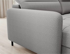 Világosszürke bársony kinyitható-tárolóhelyes sarokkanapé (jobb oldali-U alakú) Berrto – ELTAP