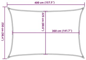 kék HDPE napvitorla 160 g/m² 2,5 x 4 m