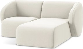 Bézs bársony sarokkanapé (jobb oldali-heverő résszel) Lani – Makamii