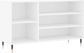 vidaXL magasfényű fehér szerelt fa cipősszekrény 102x36x60 cm