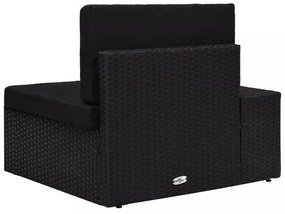 fekete polyrattan sarokkanapé-elem jobb oldali karfával