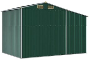 zöld horganyzott acél kerti fészer 277 x 192,5 x 179 cm