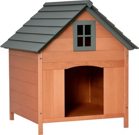 PawHut Felemelkedett Kutyaház 15 kg-ig, Kültéri Macskák és Kutyák Számára Fenyőfából, 81.3x91.5x98.5 cm | Aosom