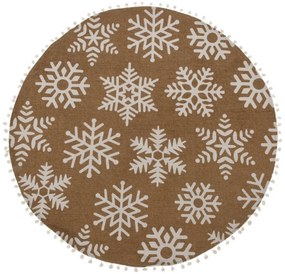 Hópehely kerek szőnyeg barna , 90 x 90 cm
