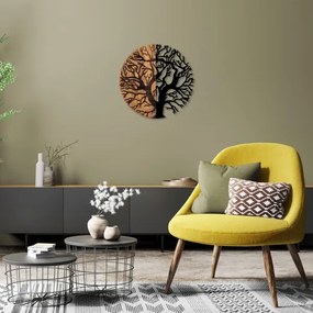 Fali dekoráció 56 cm átmérő, fa/fém faág mintával