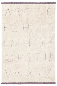 Krémszínű mosható kézi szövésű pamut gyerek szőnyeg 120x160 cm ABC – Lorena Canals