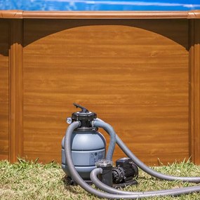 PONTAQUA KIT WOOD kerek fémfalas családi medence szett 3,5 x 1,2 m