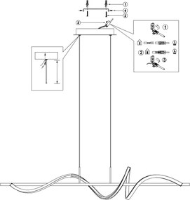 ONLI - LED Csillár zsinóron TWIST LED/30W/230V 4000K fekete