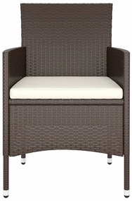 vidaXL 5 részes barna polyrattan kerti étkezőgarnitúra