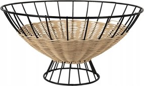 Karolien fekete fém tál 29x15 cm