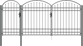 vidaXL Kerti Kapu Íves Födelével Szürke 400 x 125 cm Acél