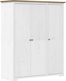 vidaXL BODO fehér és barna tömör fenyőfa ruhásszekrény 146x53,5x173 cm