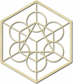 Fából készült geometriai festmény a betakarítás falán