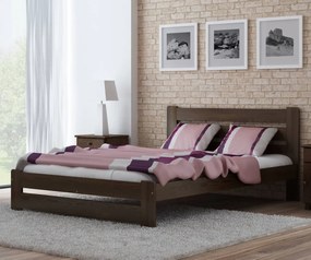 AMI nábytek Fenyőfa ágy Kati 90x200 cm, dió színben