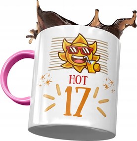 Rózsaszín Bögre Születésnapra 17 17. 17. Ajándék Nyomtatott Fotóval