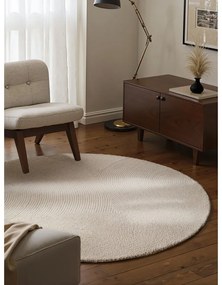 Világos natúr színű kézi szövésű gyapjú kerek szőnyeg ø 150 cm Eleni Natural White – Hanse Home