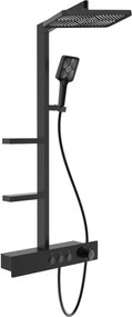 Mexen Saxx falon kívüli zuhanykészlet esőztetővel és csapteleppel, fekete - 78102-70