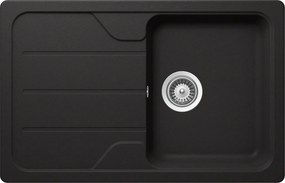 Schock Formhaus D-100S konyhai mosogatótálca Cristalite Nero 780 x 500 mm, gránit, megfordítható, hagyományos beépítés, fekete