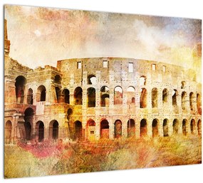 Kép - Digitális festészet, Colosseum, Róma, Olaszország (üvegen) (70x50 cm)