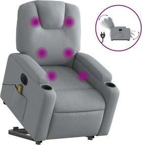 vidaXL világosszürke szövet dönthető elektromos álló masszázsfotel