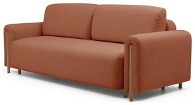 Terrakotta színű buklé kinyitható-tárolóhelyes kanapé 244 cm Arcadova – ELTAP