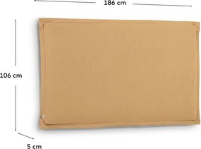 Mustársárga kárpitozott ágytámla 186x106 cm Tanit – Kave Home