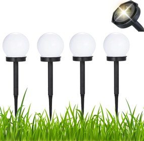 Napelemes Kerti Lámpa 4 Db Kerti Gömb Fehér Beszúrható Napelemes Lámpa
