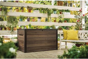 Barna műanyag kerti tárolódoboz Signature – Keter