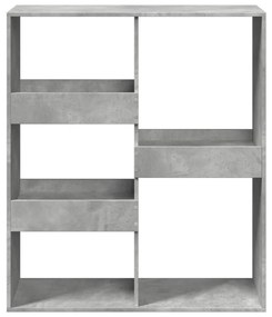 betonszürke térelválasztó könyvszekrény 100 x 33 x 115 cm