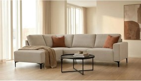 Világosbarna zsenília sarokkanapé (bal oldali-L alakú) Fabian – Scandic