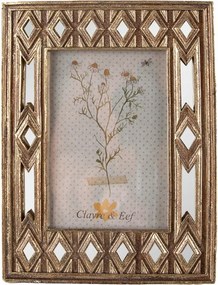 Arany antik képkeret tükörrel 10x15 cm