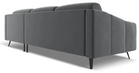 Szürke bársony sarokkanapé (jobb oldali) Nalu – Makamii