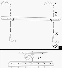 KEM kábeles csillár 5x E27/40W/230V fekete