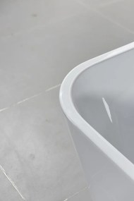Erga Jasmine, falhoz szabadon álló kád 180x80 cm + leeresztő dugó, fehér fényes, ERG-Jázmin-180080-WH-WH