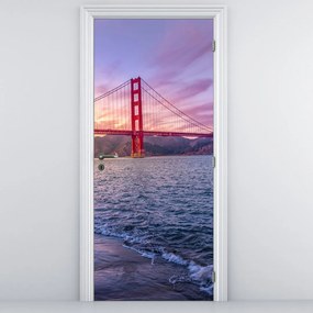 Fotótapéta ajtóra - Híd naplementével (95x205cm)